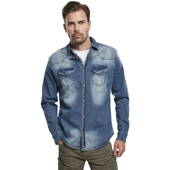 Brandit Chemise en jean Riley bleu jean