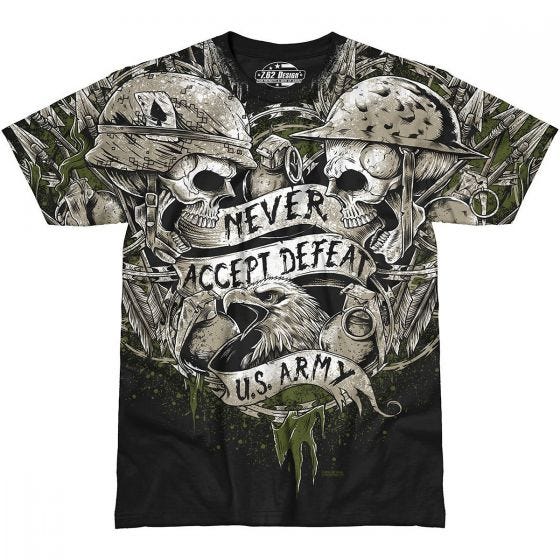 7.62 Design T-shirt Army Never Accept Defeat noir