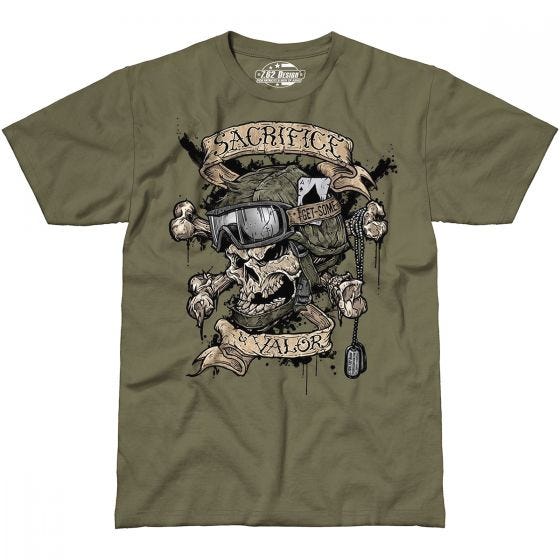 7.62 Design T-shirt Sacrifice & Valor Military Green