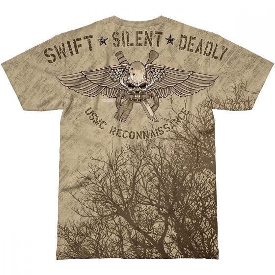 7.62 Design T-shirt USMC Recon Swift Silent Deadly Sand