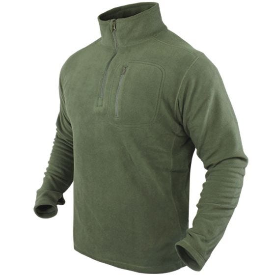 Condor Pull en polaire à col zippé Olive Drab