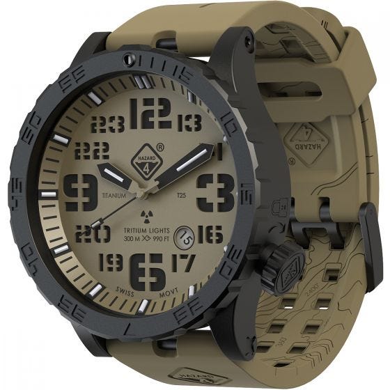 Hazard 4 Montre de plongée Heavy Water Diver Arid en titanium/tritium vert/jaune