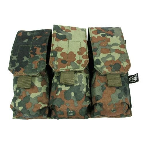 MFH Porte-chargeur triple M4/M16 MOLLE Flecktarn