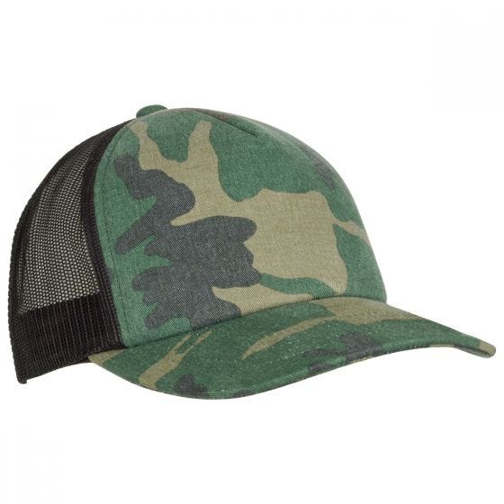 YP Camo Trucker Cap Woodland/Black