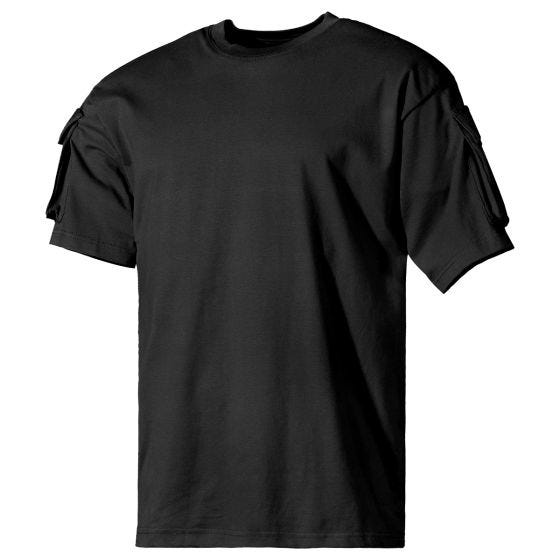 MFH Chemise à manches courtes US Avec poches sur les manches - Noir