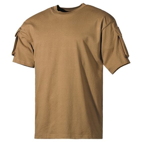 MFH Chemise à manches courtes US Avec poches sur les manches - Coyote