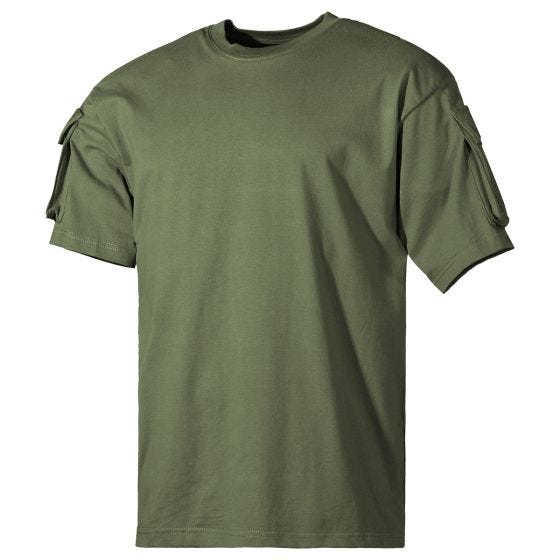 MFH Chemise à manches courtes US Avec poches sur les manches - OD Green