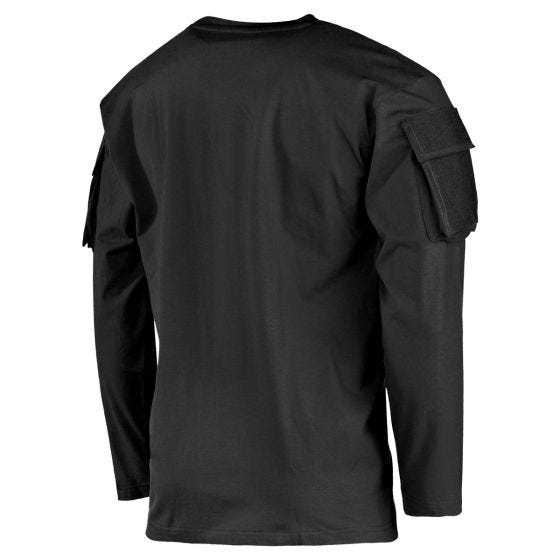 MFH Chemise à manches longues US Avec poches sur les manches - Noir