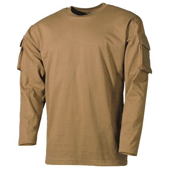 MFH Chemise à manches longues US Avec poches sur les manches - Coyote