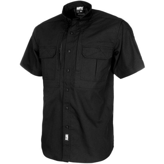 MFH Chemise à manches courtes Attack Enduit de téflon Ripstop - Noir