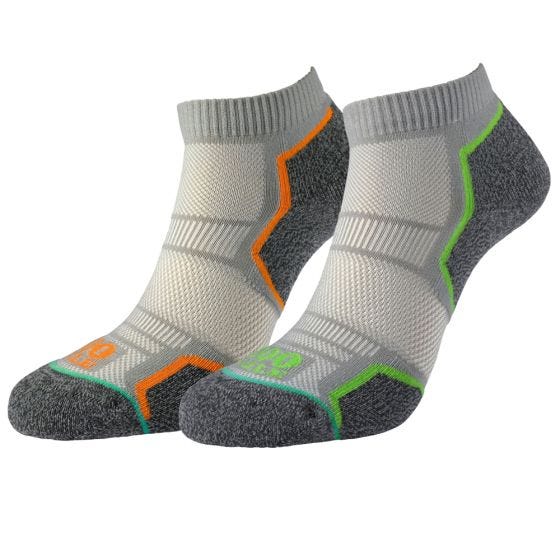 1000 Mile Chaussettes Run Anklet Repreve Single Layer 2 Paquet - En Argent/Gris