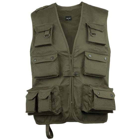 Mil-Tec Gilet de pêche vert olive