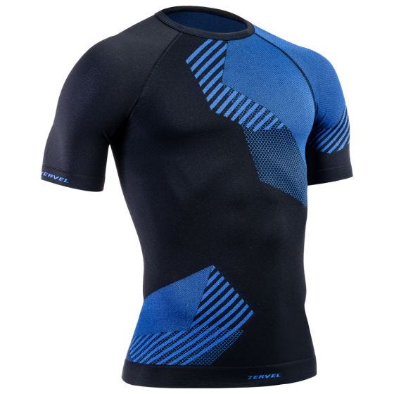Tervel Maillot à manches courtes Optiline noir/bleu