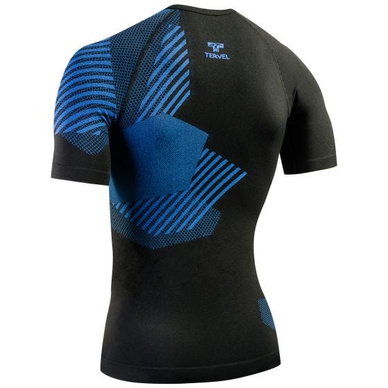 Tervel Maillot à manches courtes Optiline noir/bleu