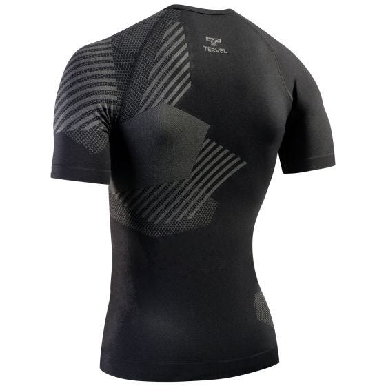 Tervel Maillot à manches courtes Optiline noir/gris