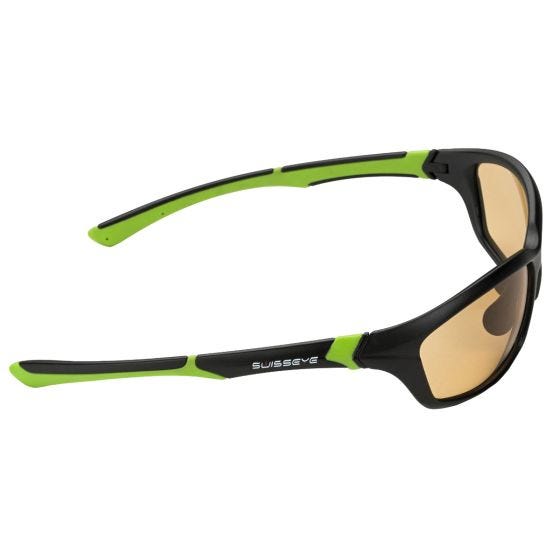 Swiss Eye Lunettes de soleil Drift avec verres photochromiques orange fumés/monture noire mate et verte