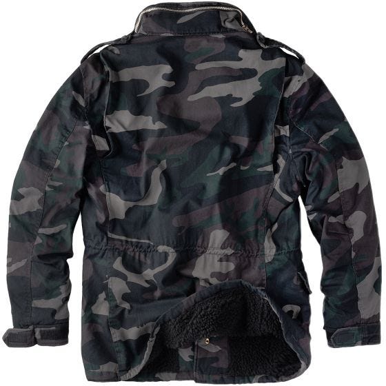 Surplus Veste d'hiver de parachutiste Black Camo Washed