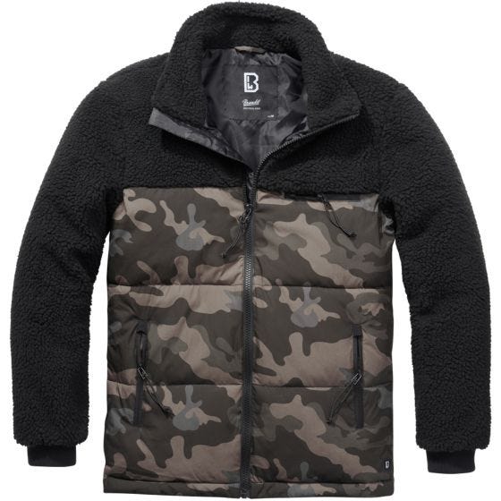 Brandit Veste Jackson Teddyfleece - Noir/Dark Camo