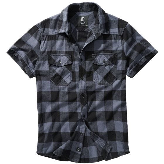 Brandit Chemise à manches courtes Half Sleeve Check - Noir/Gris