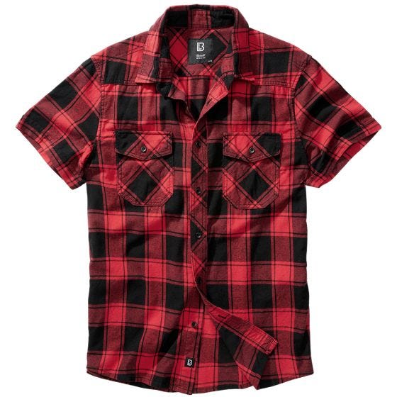 Brandit Chemise à manches courtes Half Sleeve Check - Rouge/Noir