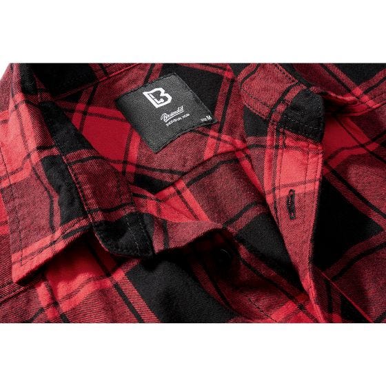 Brandit Chemise à manches courtes Half Sleeve Check - Rouge/Noir