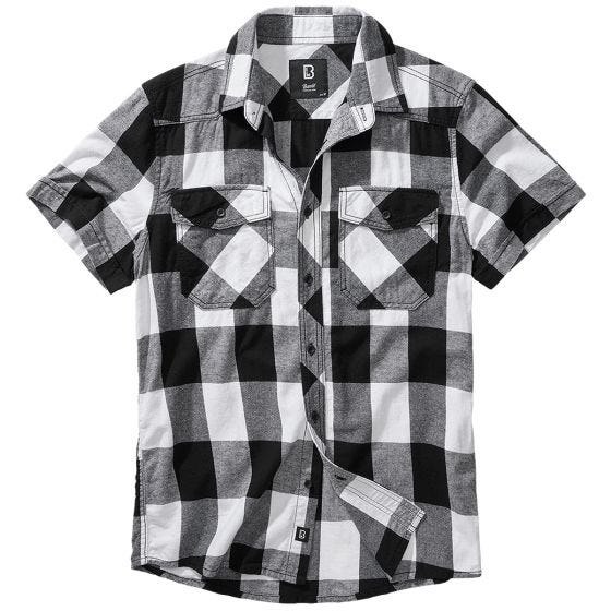 Brandit Chemise à manches courtes Half Sleeve Check - Blanc/Noir