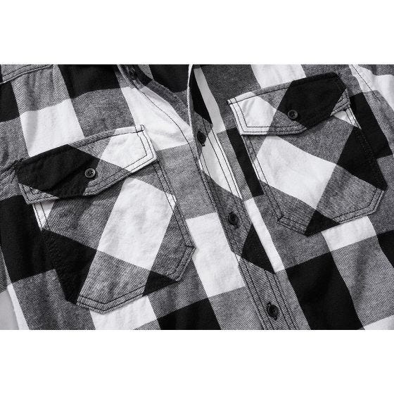 Brandit Chemise à manches courtes Half Sleeve Check - Blanc/Noir