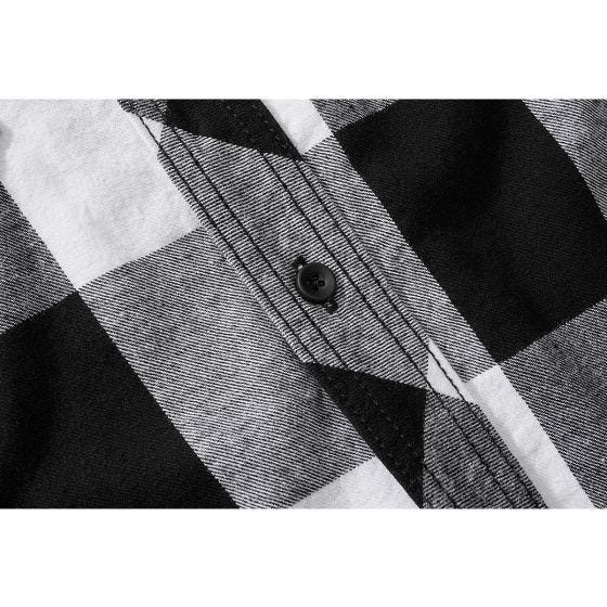 Brandit Chemise à manches courtes Half Sleeve Check - Blanc/Noir