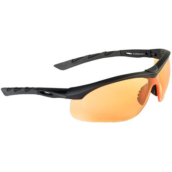 Swiss Eye Lunettes de soleil Lancer avec verres orange/monture en caoutchouc noir