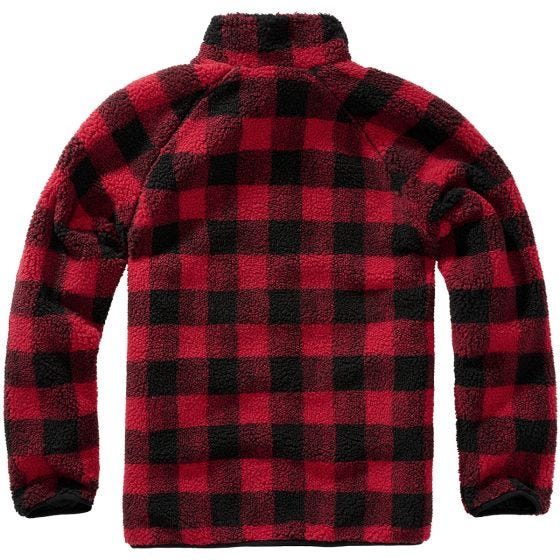 Brandit Veste Teddyfleece Troyer - Rouge/Noir