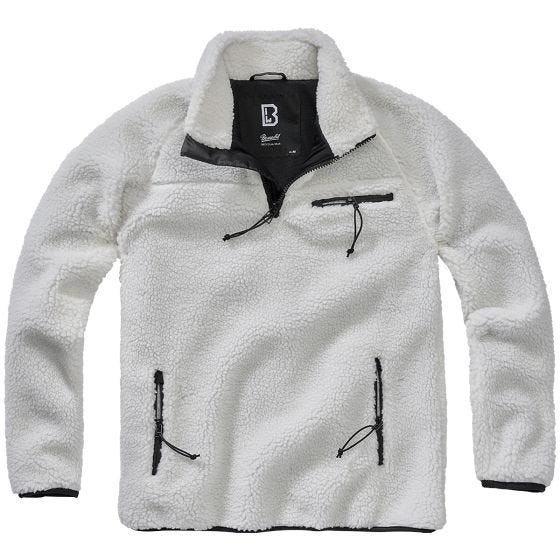 Brandit Veste Teddyfleece Troyer - Blanc