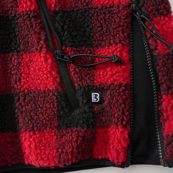 Brandit Pull Teddyfleece Worker - Rouge/Noir
