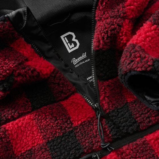 Brandit Pull Teddyfleece Worker - Rouge/Noir