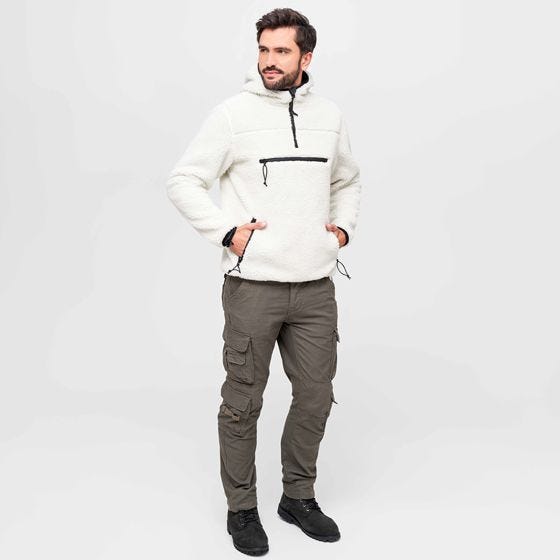 Brandit Pull Teddyfleece Worker - Blanc