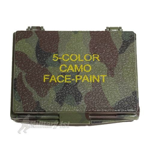Mil-Tec Maquillage de camouflage 5 couleurs pour le visage avec miroir Woodland