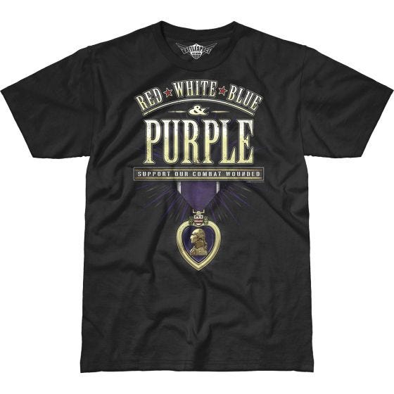 7.62 Design T-shirt Combat Wounded Purple Heart Battlespace noir