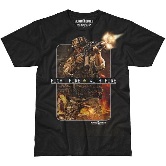 7.62 Design T-shirt Fight Fire With Fire noir