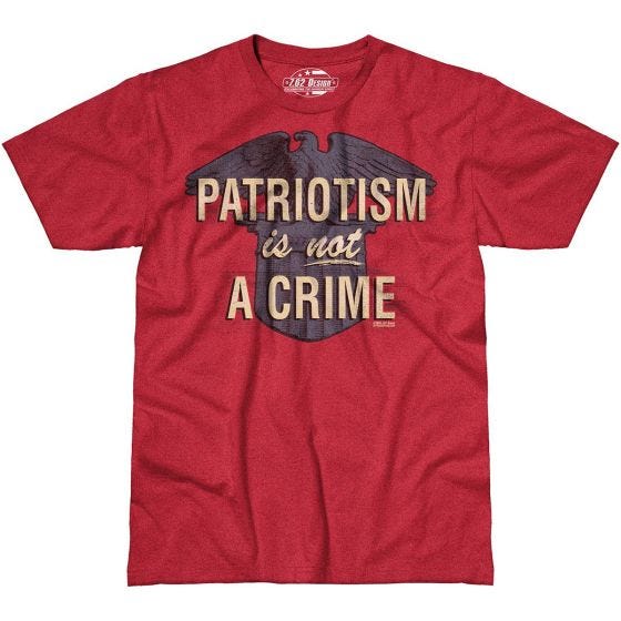 7.62 Design T-shirt Patriotism is not a Crime Scarlet Heather