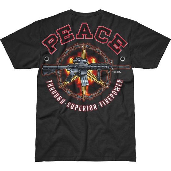 7.62 Design T-shirt Peace Through Superior Firepower Battlespace noir