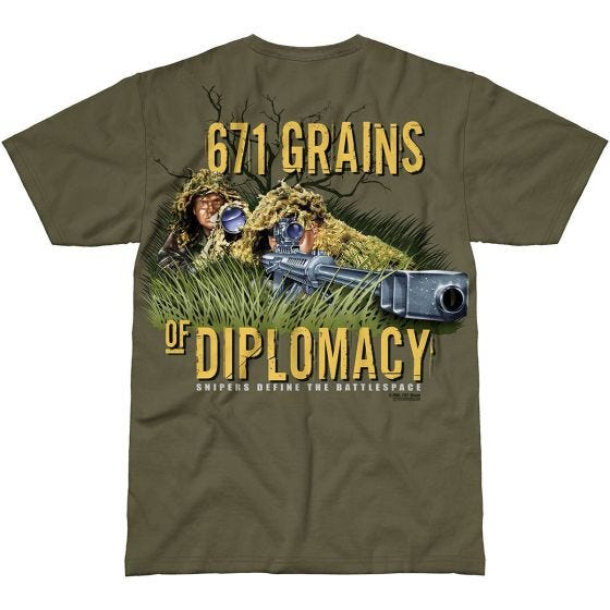7.62 T-Shirt de conception d'équipe de tireur d'élite militaire de couleur verte