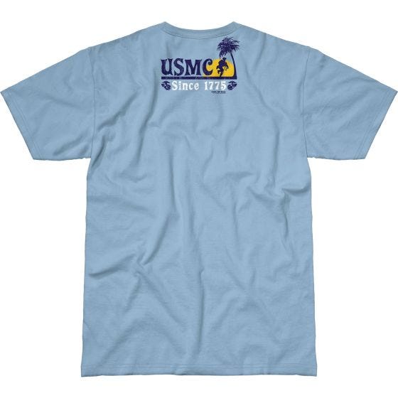 7.62 Design T-shirt USMC Beach Party Battlespace Sky Blue