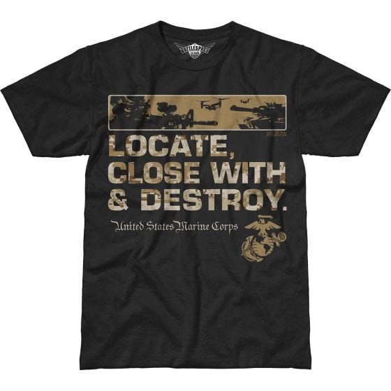 7.62 Design T-shirt USMC Locate Battlespace noir