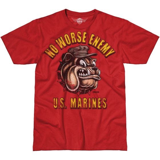 7.62 Design T-shirt USMC No Worse Enemy Battlespace Scarlet Heather