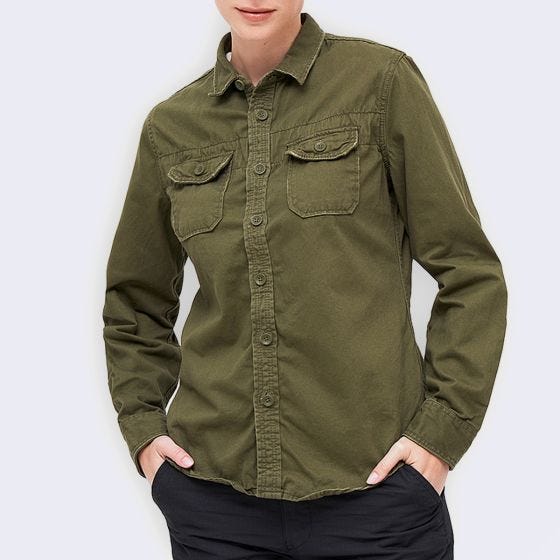 Brandit Chemise à manches longues Femmes Ancien - Olive