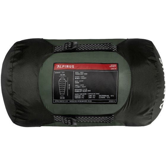 Alpinus Sac de couchage Primalight 1000 (Left) - vert