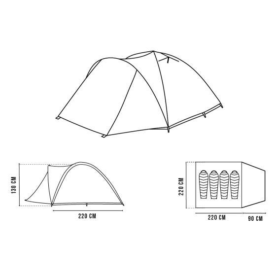 Alpinus Tente REUS 4 - vert