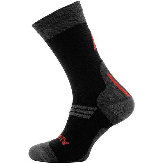 Alpinus Chaussettes de randonnée Valletto Merino Coolmax - Noir
