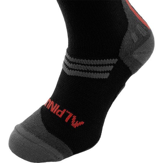 Alpinus Chaussettes de randonnée Valletto Merino Coolmax - Noir