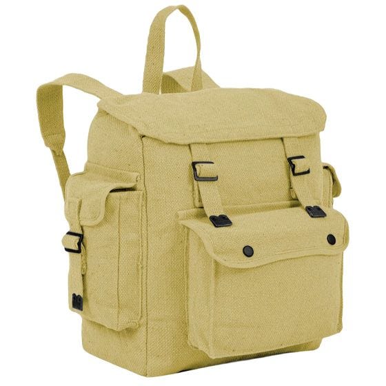 Highlander Grand sac à dos tissé à poches beige