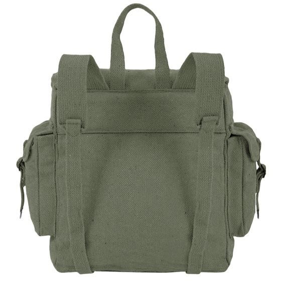 Highlander Grand sac à dos tissé à poches vert olive